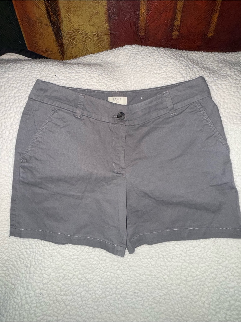 LOFT Charcoal Gray Women’s Chino Bermuda Shorts